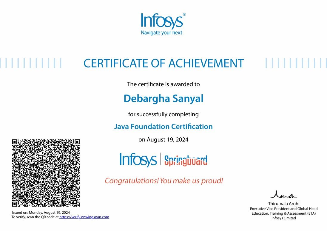 Java Foundation Certification